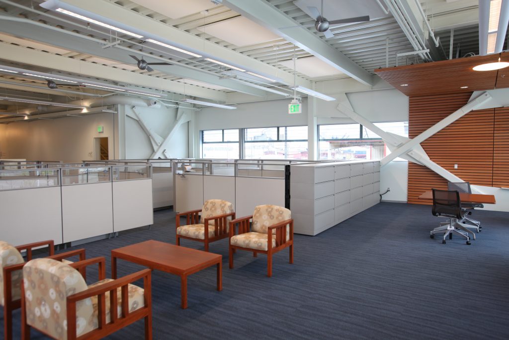 work area with natural lighting and ventilation