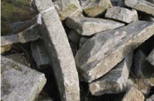 stockpiled granite curbs